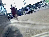 This babe shyly crossed her legs as though she could know that her up skirt gets voyeured on my spy camera!